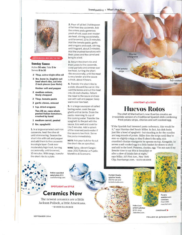 Trendspotting, Food and Wine Magazine