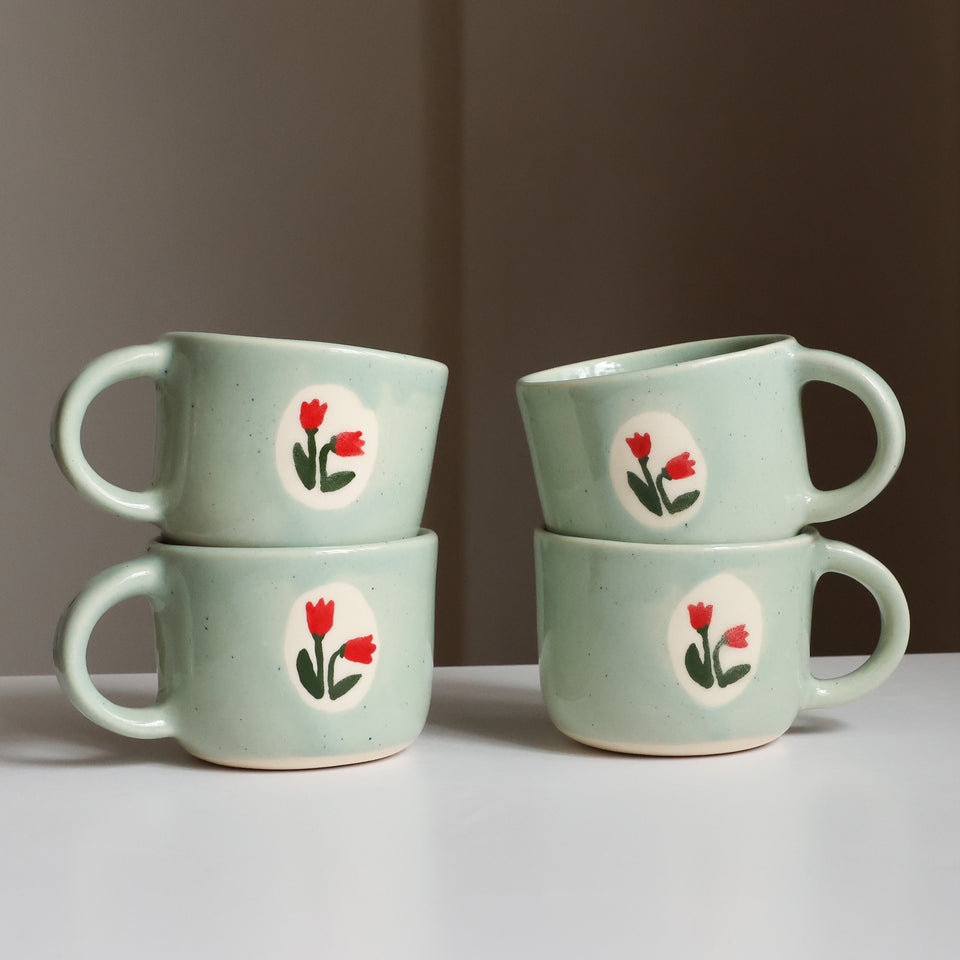 *Imperfect* Mint tulip mug