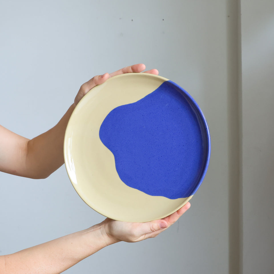 Blue spill
Dinner plate