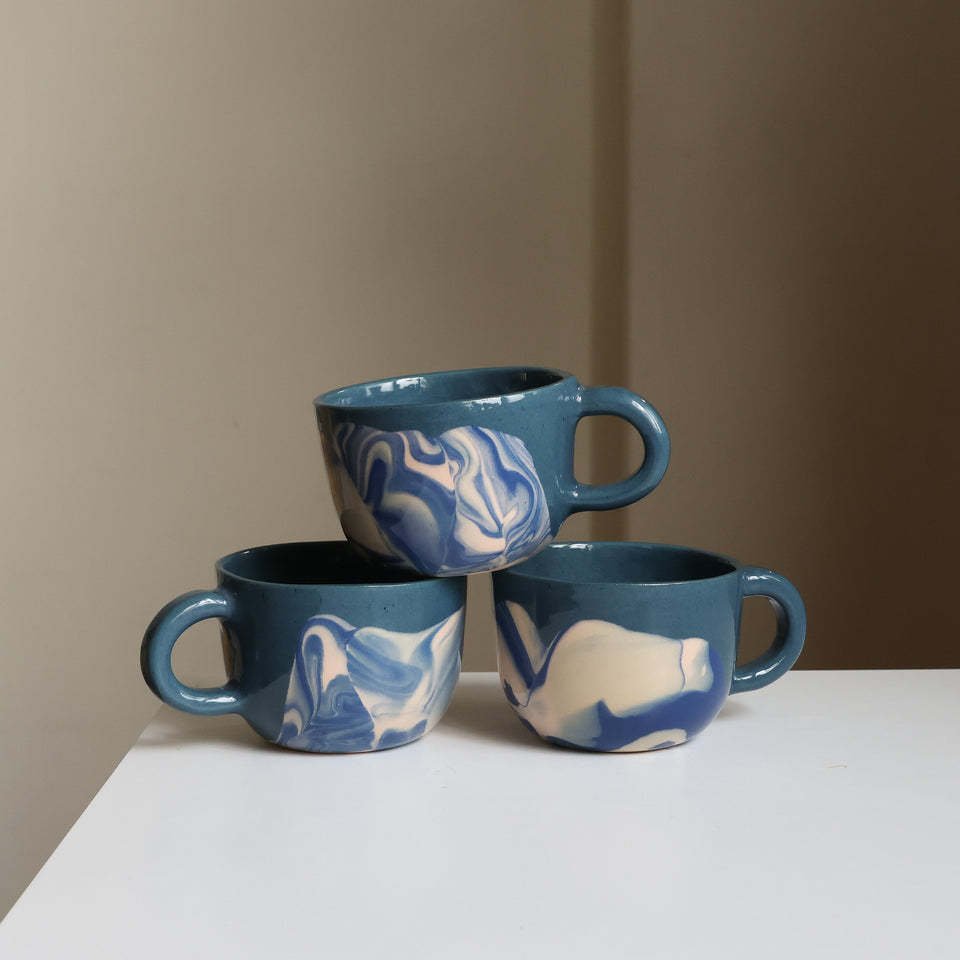Denim latte mug