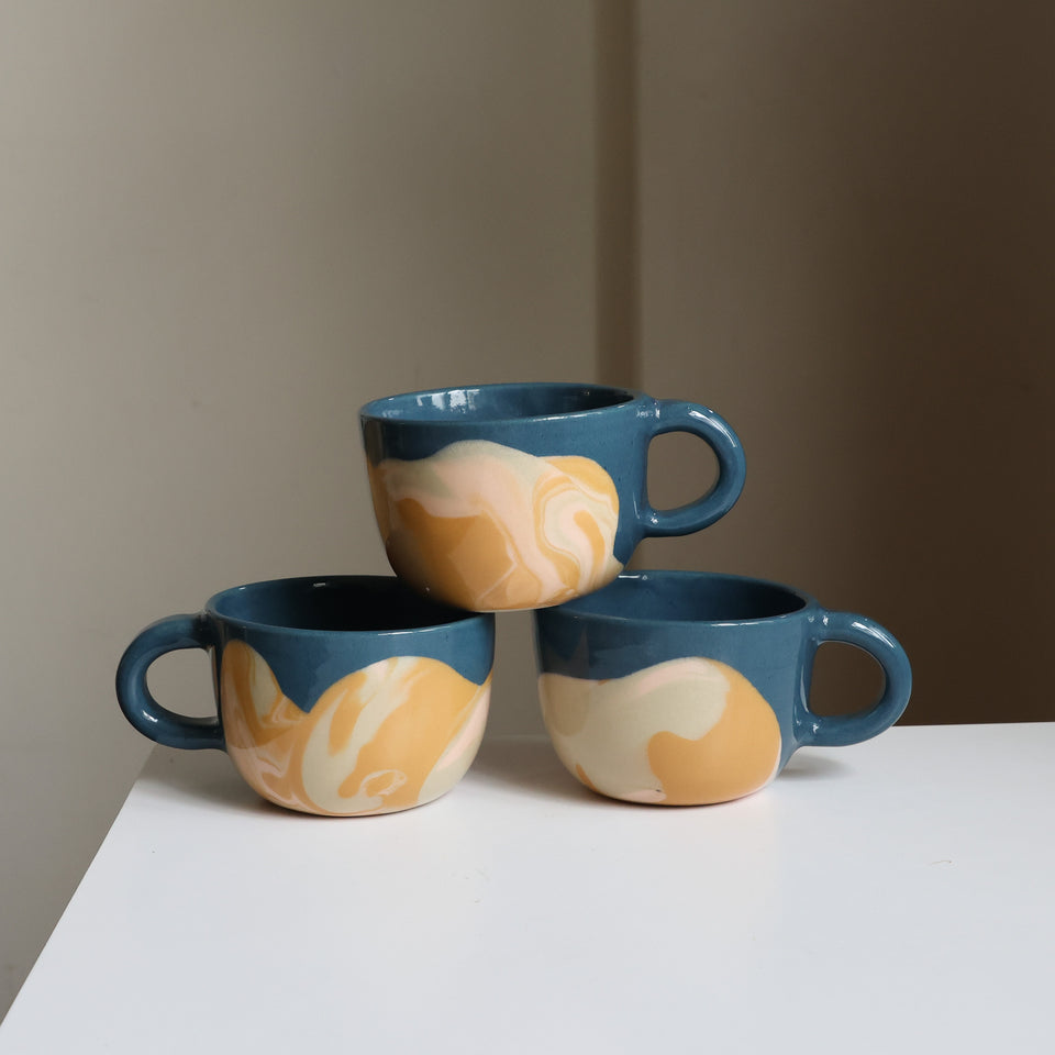 Denim latte mug