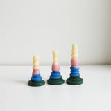 Layered beeswax candles