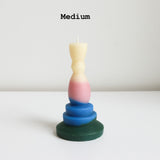 Layered beeswax candles