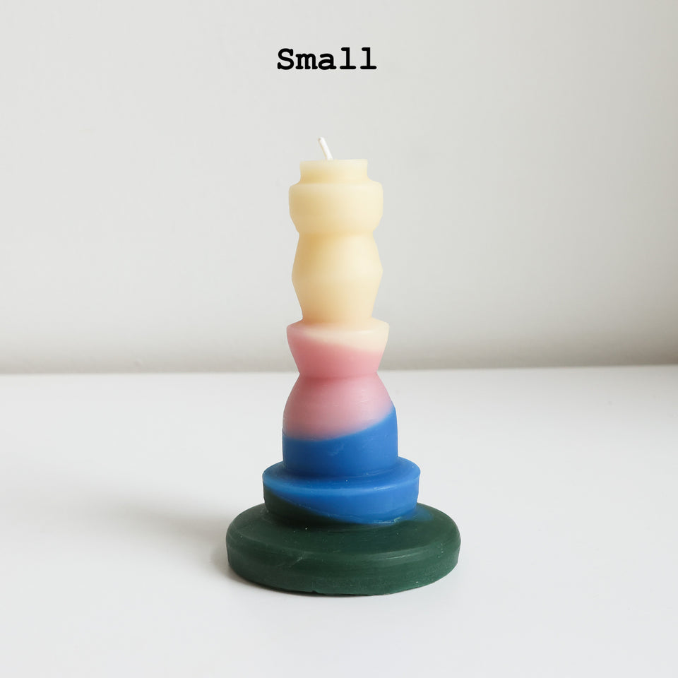 Layered beeswax candles