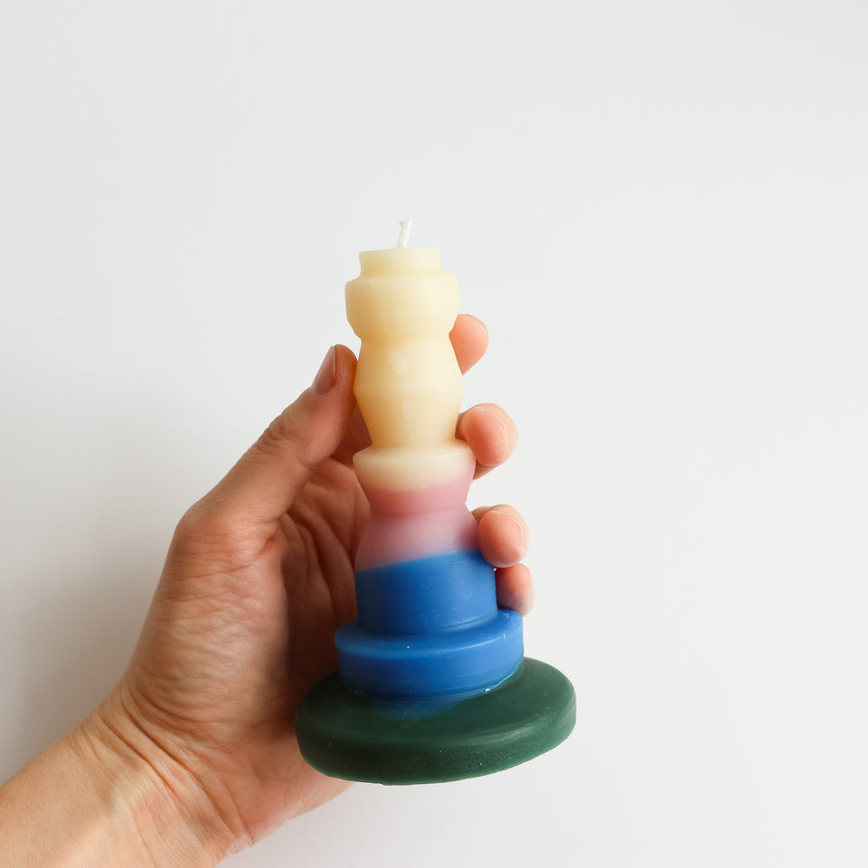 Layered beeswax candles