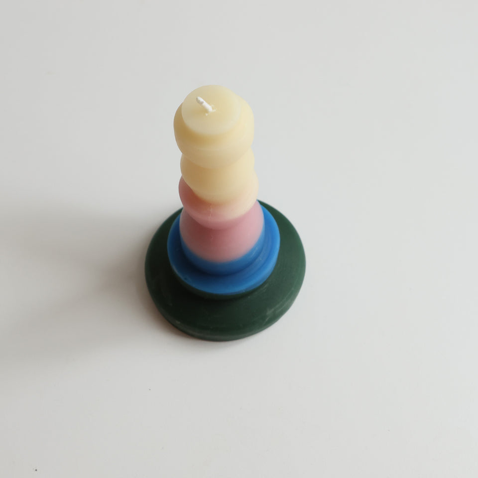 Layered beeswax candles