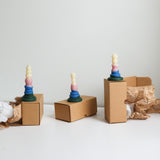 Layered beeswax candles