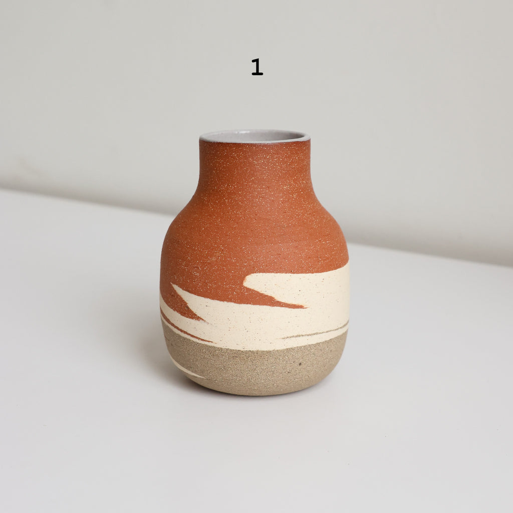 Three clay vase