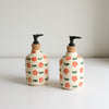 Flower print soap dispenser