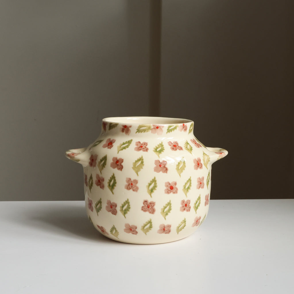Floral spoon crock