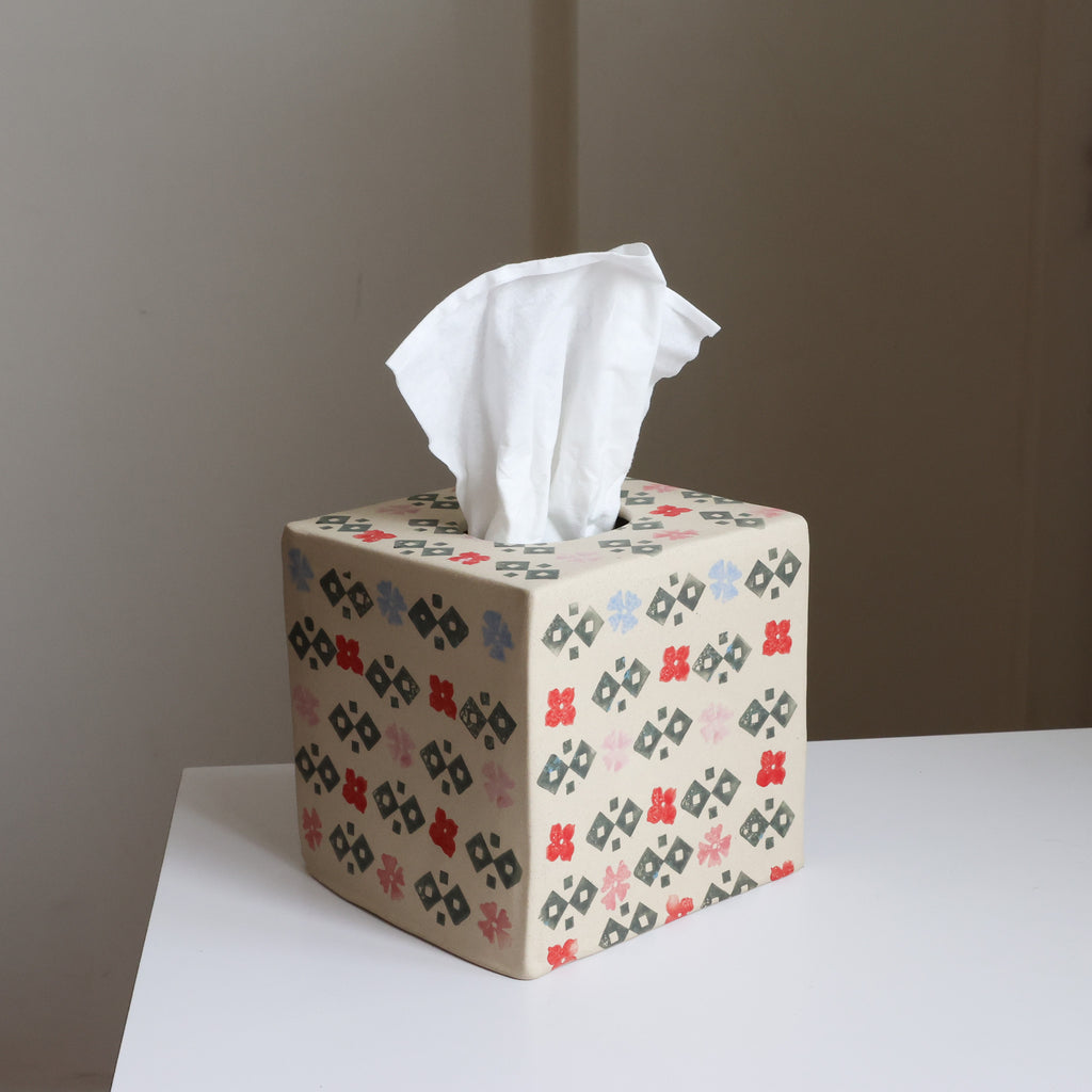 Geometric floral tissue box *imperfect*