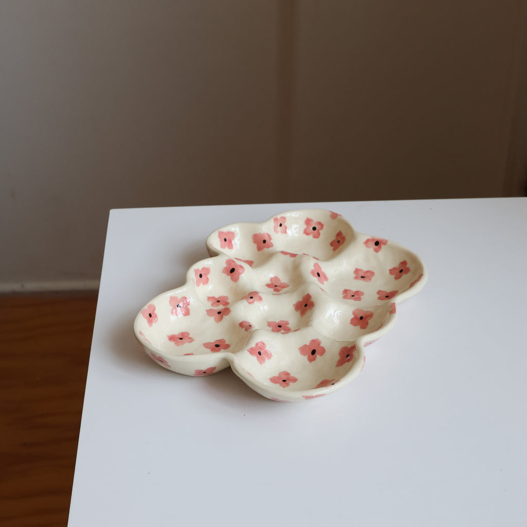 Pink floral trinket tray