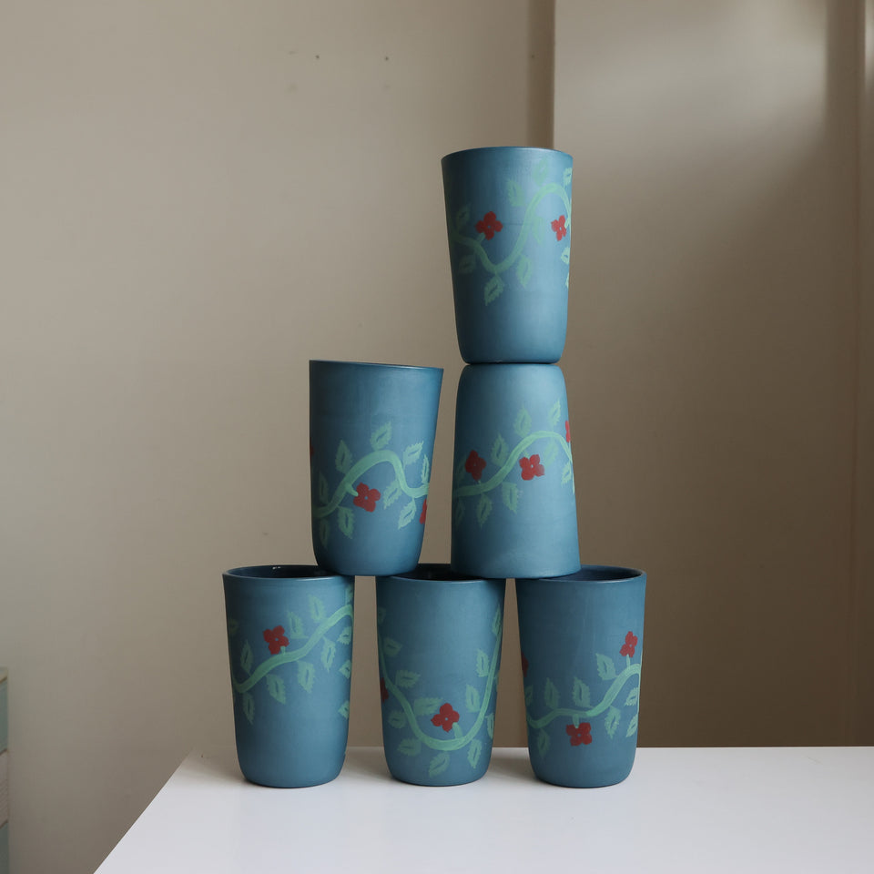 Denim bouquet tumbler