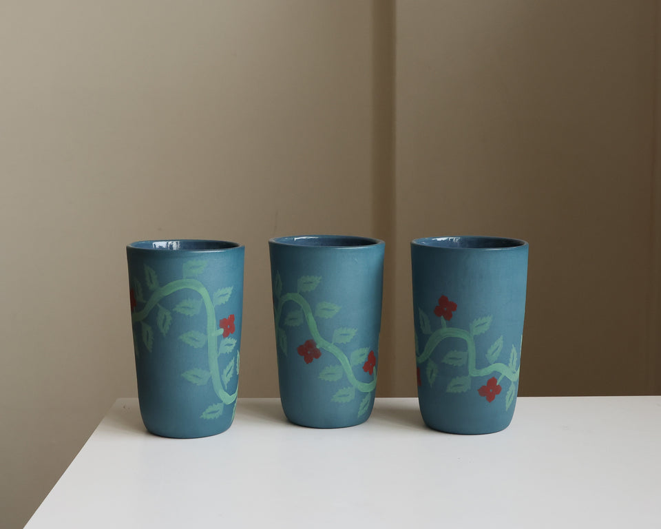 Denim bouquet tumbler