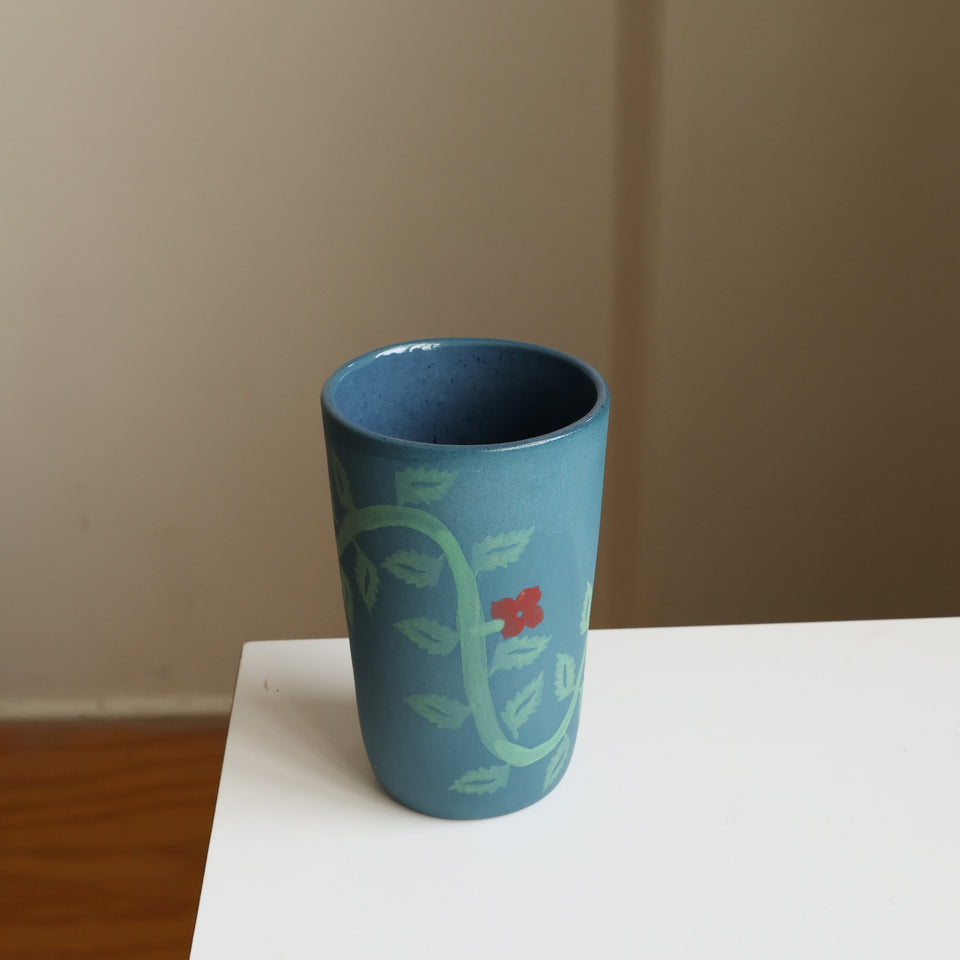 Denim bouquet tumbler