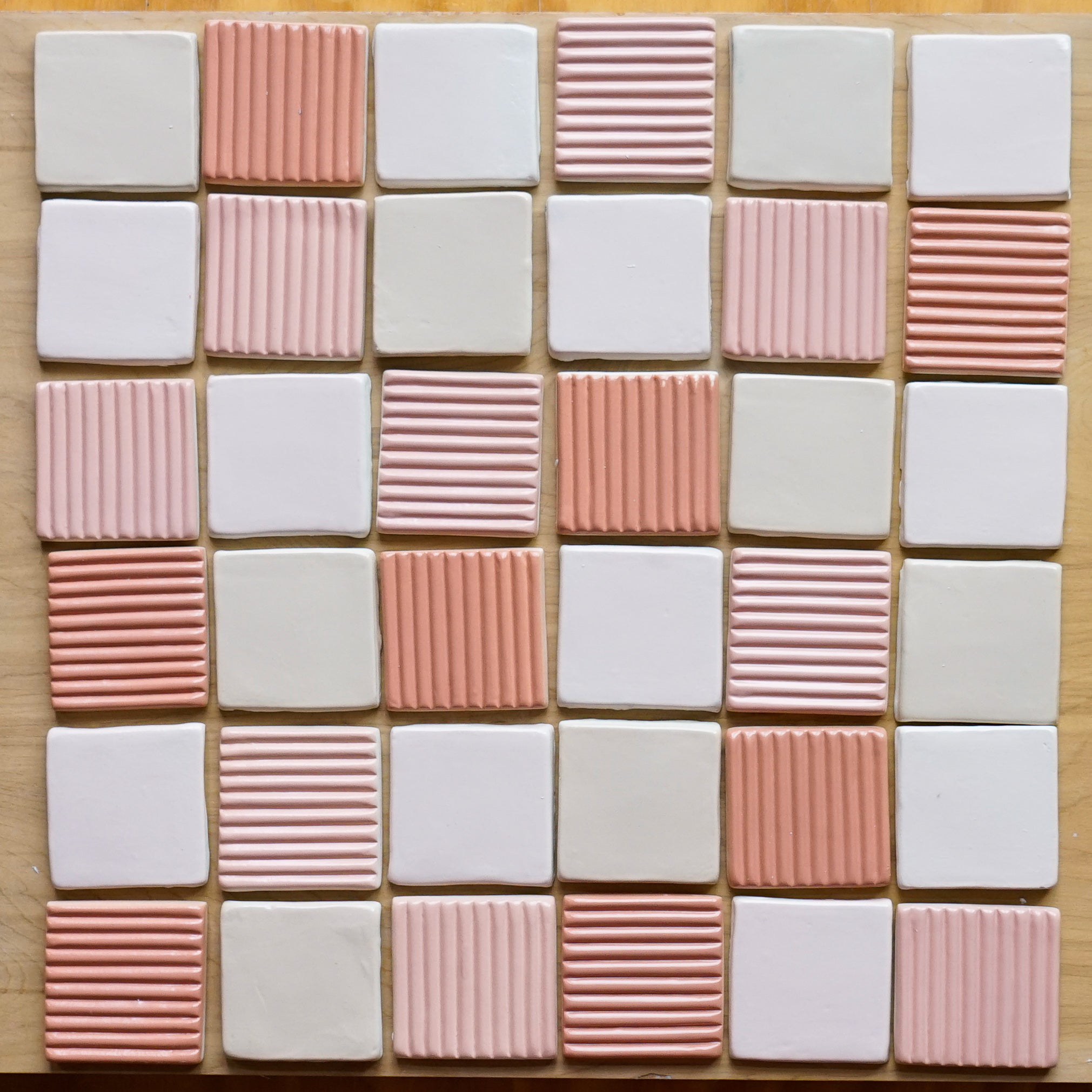 Pink Tile Box Pink Corduroy tiles - WEST COAST inventory – Helen Levi Ceramics