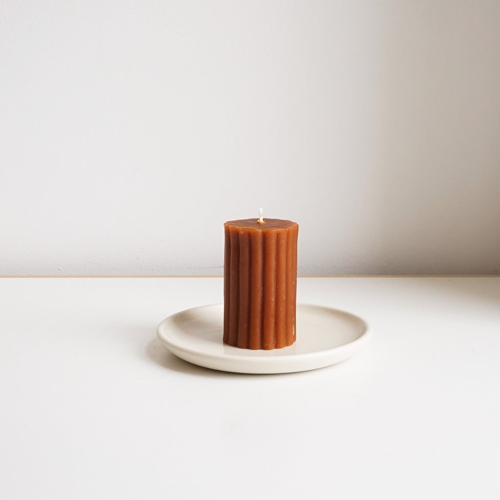 Corduroy beeswax candles