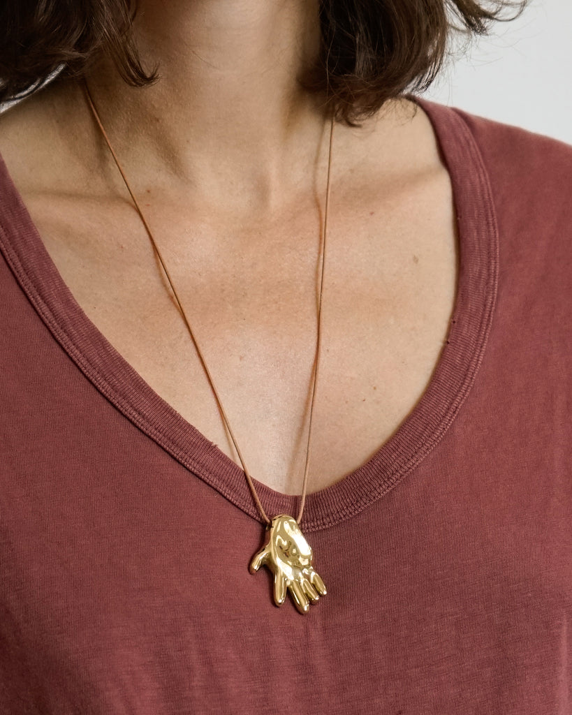 Gilded hand necklace – Helen Levi Ceramics