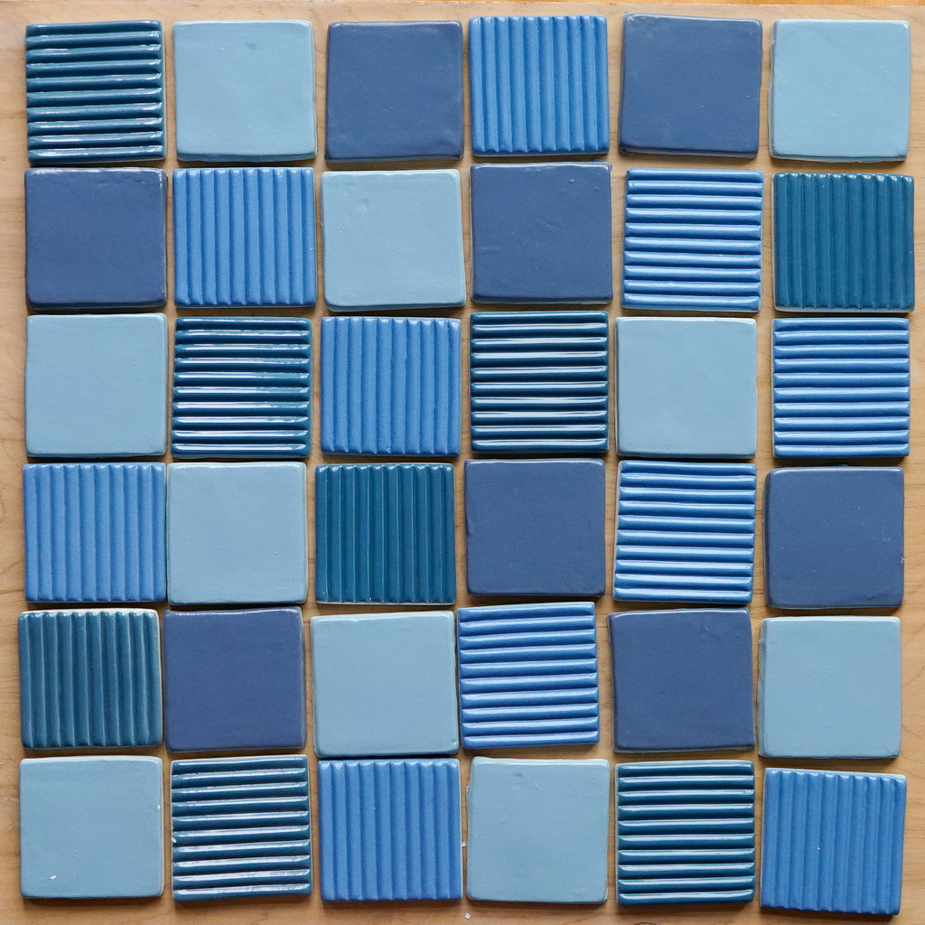 Wall tiles - Small Corduroy (blues)