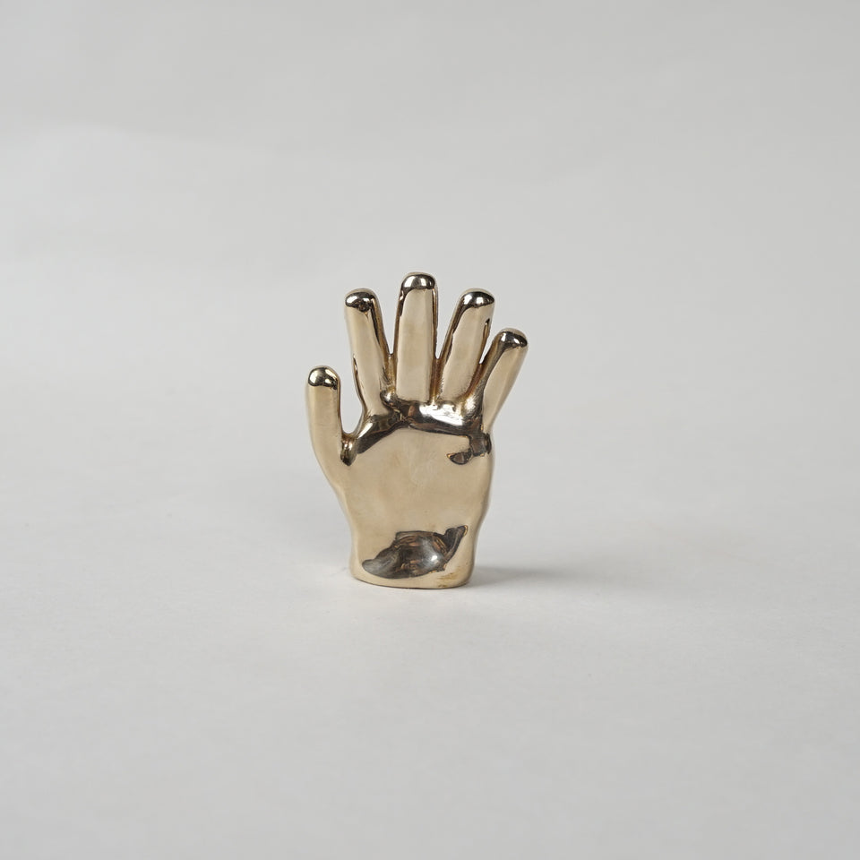 Gilded hand sculpture